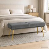  Klupa s dvostrukim slojem Tamnosiva 120 x 45 x 46 cm Baršun | Eponuda.com