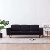 vidaXL Kavč trosed iz blaga črn | Shoptok.si