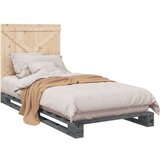  Okvir za krevet s uzglavljem sivi 90x200 cm masivna borovina | shoptok.hr