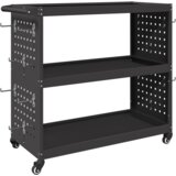  Količar za alate s policom s kotačem s pohranom Crna 75 x 35 x 73 cm Metal | shoptok.hr