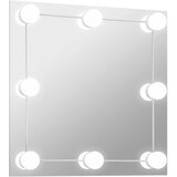  Zidno ogledalo s LED svjetlima četvrtasto stakleno | shoptok.hr