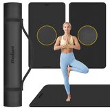Rebel Active prostirka za gimnastiku za jogu, pilates, fitness, 200x115cm, debljine 1cm, TPE materijal, crna | shoptok.hr