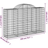  Lučne gabionske košare 30kom 200x50x120/140cm pocinčano željezo | shoptok.hr