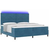  LED Box Spring Krevet Tamno plava 200 x 200 cm Baršun | shoptok.hr