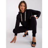 Fashion Hunters Black women's sweatshirt set with a hood from Alejandra Cene