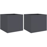 Maison Chic Cvetlično korito - Cvetlični Lonec 2 kosa antracit 32x30x29 cm jeklo, (21790303) | Shoptok.si