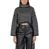 Only Puloverji ONLTALIO LS STRIPE SHORT ROLLNECK BF KNT 15329228 Siva Cene
