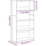  Samostojeća polica za knjige Crni hrast 80 x 30 x 152 cm | shoptok.hr