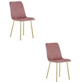 Lava stolica - tamnoružičasti baršun / zlatne noge x 2 | shoptok.hr