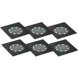 QAZQA Komplet 6 talnih reflektorjev črne barve kvadratni vklj. LED IP65 solarni - Terry Cene