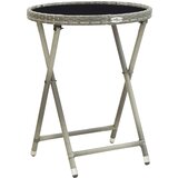 vidaXL Čajna mizica 60 cm poli ratan in kaljeno steklo, (20665528) | Shoptok.si