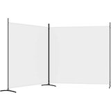 Sobna pregrada s 2 panela bijela 348 x 180 cm od tkanine | Eponuda.com