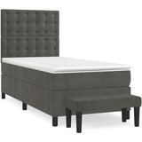 Box spring krevet s madracem tamnosivi 100x200 cm baršunasti | shoptok.hr