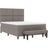 vidaXL Box Spring postelja z vzmetnico in klopjo taupe 140x190 cm tkanina, (22081242) | Shoptok.si