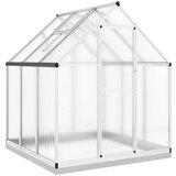 Furnova Rastlinjak z okvirjem srebrn 169x169x202 cm aluminij, (21948415) | Shoptok.si
