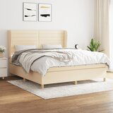  The Living Store Box spring postelja z vzmetnico krem 160x200 cm blago - Box Spring Postelja, (21518815) | Shoptok.si