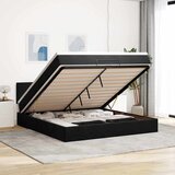 vidaXL Otomanski posteljni okvir z vzmetnico črn 180x200cm žamet | Shoptok.si