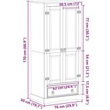  Ormari s ladicama Bijelo 76 x 50 x 170 cm Čvrsto borovo drvo - Bijelo | shoptok.hr