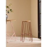 Premier Housewares Barska stolica od čvrstog brijesta u prirodnoj boji/ružičasto zlatna (visine sjedala 75 cm) District – | shoptok.hr