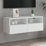  Zidni TV ormarić bijeli 80 x 30 x 30 cm od konstruiranog drva | shoptok.hr