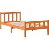  Okvir kreveta s uzglavljem voštano smeđi 75x190 cm od borovine | shoptok.hr