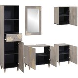  Set ormarića za kupaonicu Zidne 5 pcs Siva Čvrsto drvo manga | Eponuda.ba