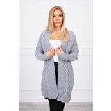 Kesi Cardigan woven braid sweater gray | Shoptok.si