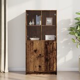  Visoka komoda s vratima boja drva 68x37x142cm konstruirano drvo | shoptok.hr
