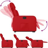  Električni naslonjač na podizanje umjetna koža crveni | shoptok.hr