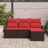  Set sofe 4 kom. Smeđa i crvena poliratan | shoptok.hr