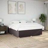 vidaXL Posteljni okvir brez vzmetnice temno rjav 200x200 cm blago | Shoptok.si
