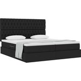 Krevet s od storage s uzglavljem Crna 180 x 200 cm Tkanina | Eponuda.com