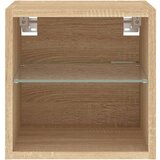 vidaXL Stenska TV omarica z LED lučkami sonoma hrast 30x28,5x30 cm | Shoptok.si