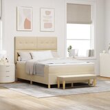  Krevet s opruga kutije s uzglavljem Krema 200 x 160 cm tkanina | shoptok.hr
