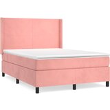 The Living Store Box spring postelja z vzmetnico roza 140x190 cm žamet - Box Spring Postelja, (21490062) | Shoptok.si