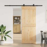 Furnova Drsna vrata s kompletom vodil 80x210 cm trdna borovina, (21944652) | Shoptok.si