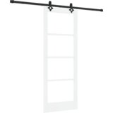 vidaXL Klizna vrata s hardver setom bijela 78x202 cm od drva borovine | shoptok.hr