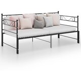  Izvlečni posteljni okvir črn iz kovine 90x200 cm | Shoptok.si