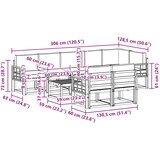  Set vanjskih sofa 9 kom. Bijela i antracit Poliester Smeđa 59 x 59 x 37 cm | shoptok.hr