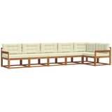  Set vanjskih sofa 6 kom. Prirodna i krem Smeđa 406 x 168,5 x 73 cm | shoptok.hr
