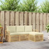  Set vanjskih sofa 4 pcs Bijela i krem 193,5 x 122,5 x 73 cm | shoptok.hr