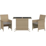 vidaXL 3-dijelni bistro set s jastucima miješane bež boje poliratan | shoptok.hr