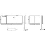 SMIT VISUAL Bela zložljiva tabla, komplet, jeklena pločevina, emajlirana, format platna 4 : 3 | Shoptok.si