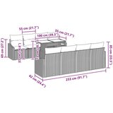  Vrtni kauč set 7 komada Bež Poliester ratan Vanjski stol | shoptok.hr