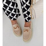 Gemre Beige Suede Loafers Elenor | Shoptok.si