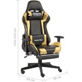 vidaXL Okretna igraća stolica s osloncem za noge zlatna PVC | shoptok.hr