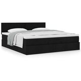 vidaXL Otomanski posteljni okvir z vzmetnico črn 180x200 cm blago | Shoptok.si