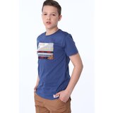 Fasardi Boy's T-shirt with embroidered application of dark blue color | Shoptok.si