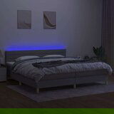  Box spring postelja z vzmetnico LED sv. siva 200x200 cm blago, (20929748) | Shoptok.si