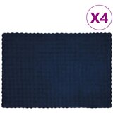 vidaXL Dežnik iz umetnega zajčjega krzna 4 pcs Morsko modra | Shoptok.si